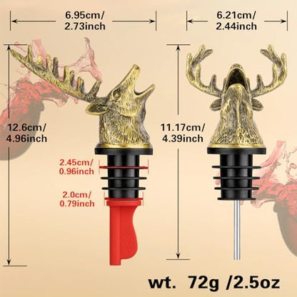 LKKCHER Deer Head Wine Bottle Pourer and Stopper Birthday Gifts
