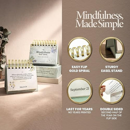 MESMOS Mindfulness Perpetual Flip Calendar with 366 Daily Affirmations