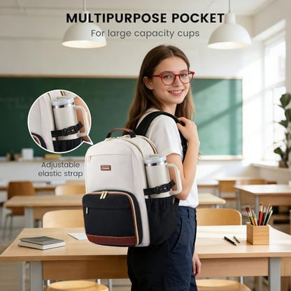 LOVEVOOK Lunch Backpack with Lunch Compartment,15.6 Inch Laptop Work
