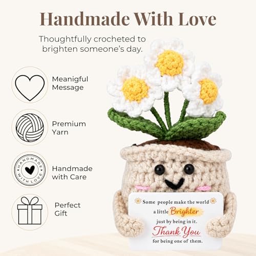 Thank You Gifts for Women, Crochet Daisy Appreciation Gift, Handmade