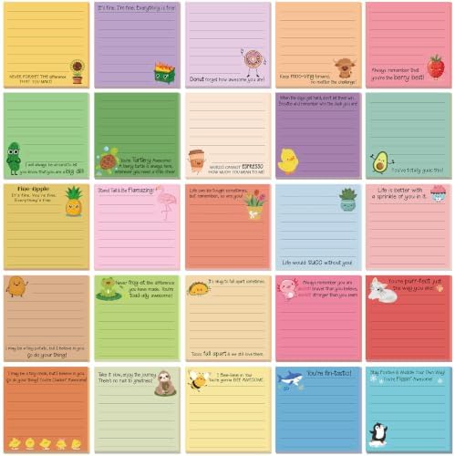 AmazingSpark 25 Pads Inspirational Sticky Notes, 3x3'', 25 Style