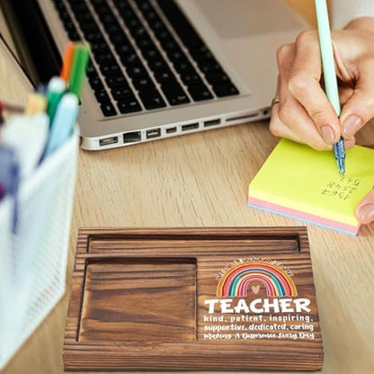 Teacher Gift Sticky Note Holder Appreciation Thank You Gift Wooden