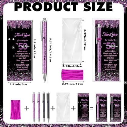 Sayglossy 30 Sets 50th Birthday Party Favors for Guests Pens with