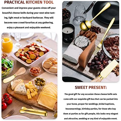 18 Pieces Charcuterie Board Accessories Spreader Knife Set, Gold