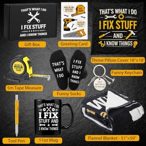 I Fix Stuff and I Know Things 9 Pcs Birthday Gift for Men