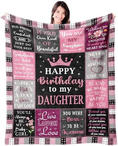 Mosslink Birthday Gifts for Daughter Adult, Daughter Bday Blanket
