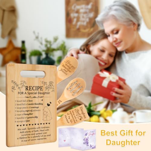Daughter Gifts from Mom, Daughter Birthday Gifts Cutting Board Set