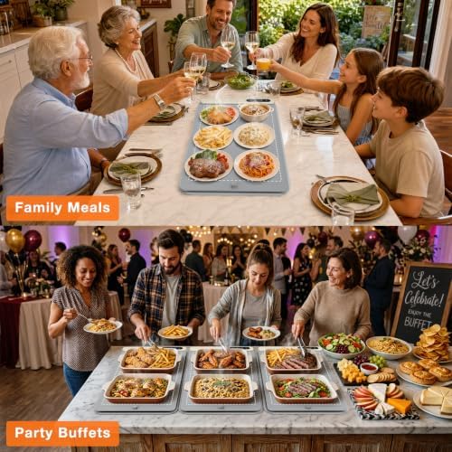 FYY Warming Mat for Food 24"x15", Rapid and Full Surface Heating Gray