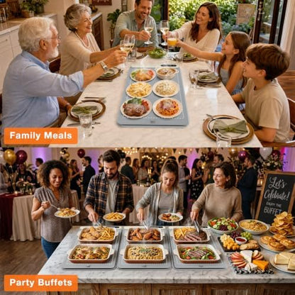 FYY Warming Mat for Food 24"x15", Rapid and Full Surface Heating Gray