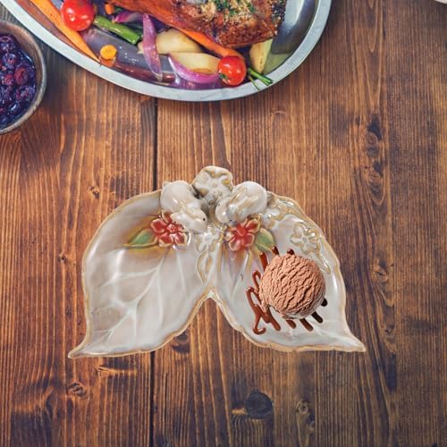 Ceramic Bunny Tray Decorative Snack Plate for Coins and Fruit