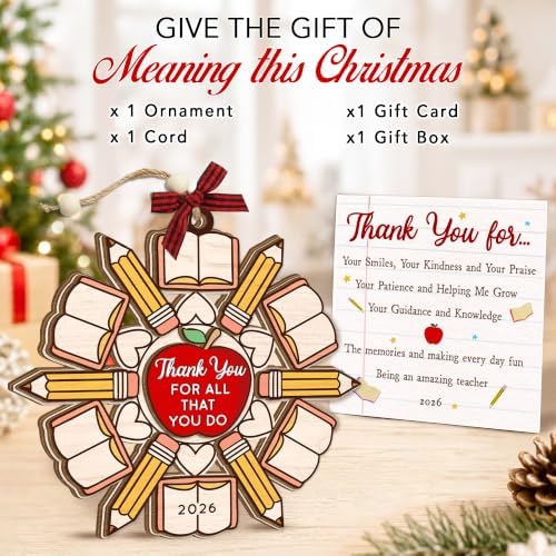Teacher Christmas Ornament 2026 - Thank You Gifts for Teachers