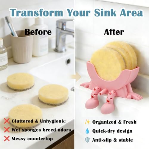 Hanging Sponge Holder with Drain Holes for Kitchen Sink