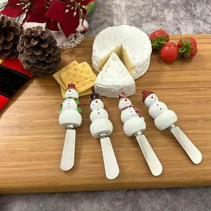 Wine Things Snowmen Cheese Spreaders, Set of 4