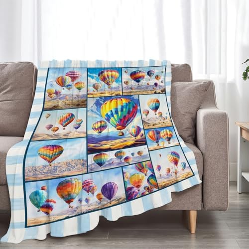 Balloon Blanket Hot Air Balloon Throw Blanket Soft Warm Cozy Fuzzy