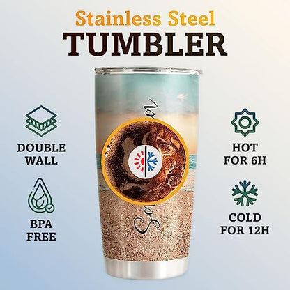 Personalized Summer Beach Vacation 20oz Stainless Steel Tumbler