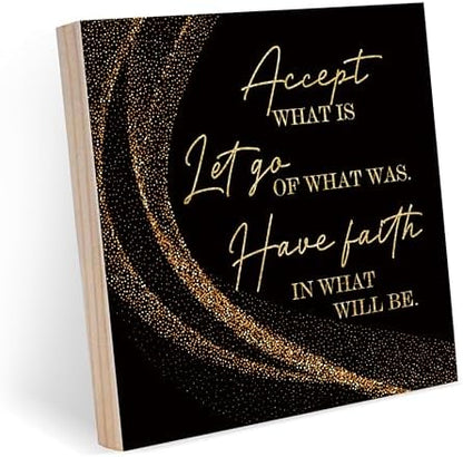 Black Gold Wood Box Sign, Motivational Gifts for Women, Inspirational