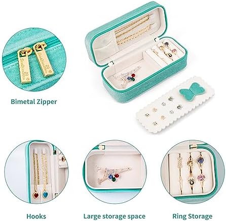 BONNY DODO Small Travel Jewelry Box Organizer for Women with Plush