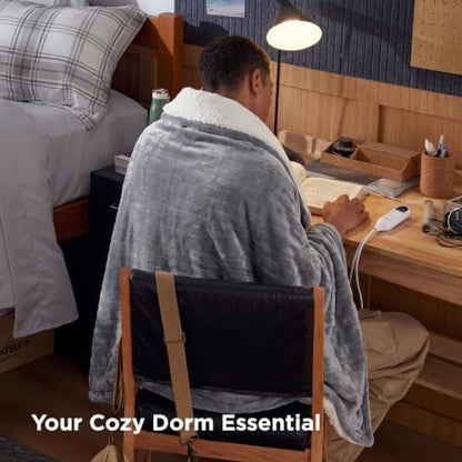 Bedsure Heated Blanket Throw Blanket with Preheat Function - Fast