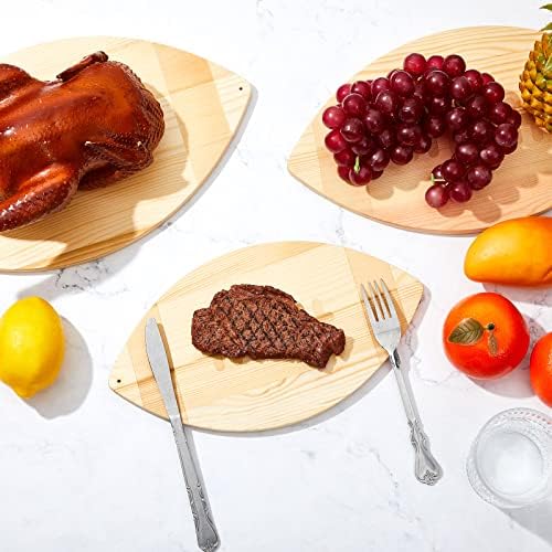 3 Pcs Football Cutting Board Football Serving Tray Hanging, Light