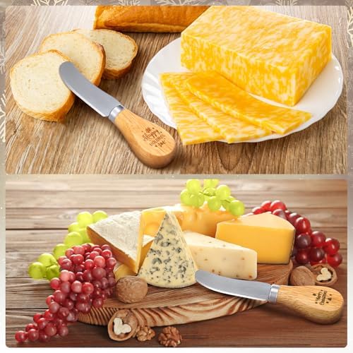 Teenyyou 10 Pcs Christmas Cheese Spreader Knives, 5.1" Stainless Steel
