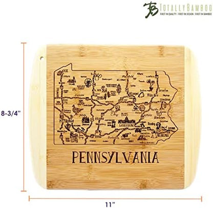 Totally Bamboo A Slice of Life Pennsylvania Engraved Map Cutting Board