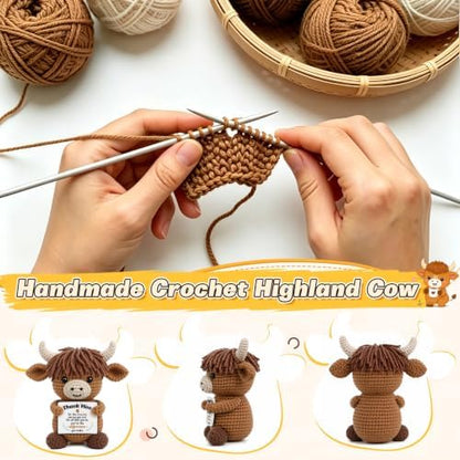 Xinezaa Thank You Gifts for Women Men, Mini Positive Crochet Highland