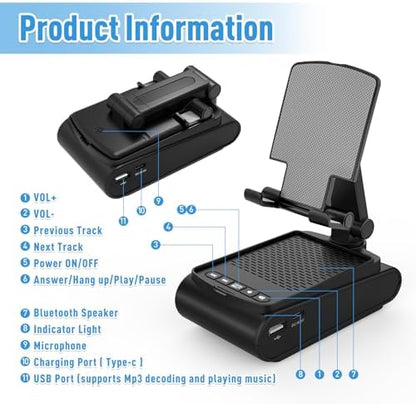 Stocking Stuffers Gifts for Men, Portable Bluetooth Speaker with Cell