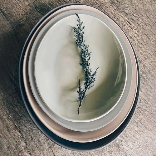 Mora Ceramic Large Serving Bowls- Set of 2 Oval Platters for