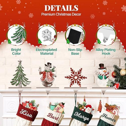 Loncaster Set of 4 Christmas Stocking Holders for Mantle, Christmas
