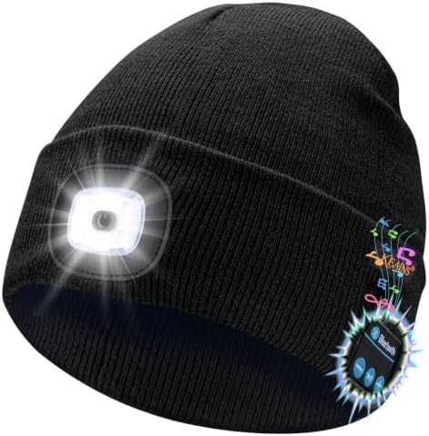 Keains Bluetooth Beanie with LED Light, Gifts for Men Women Dad