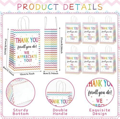 CHUNNIN 12 Pcs We Appreciate You Paper Gift Bags Thank You for All You