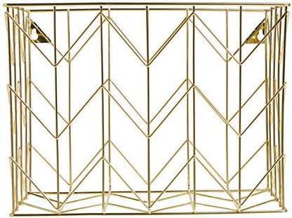 U Brands Hanging File Desk Organizer, Wire Metal, Gold Finish, 8.5" x