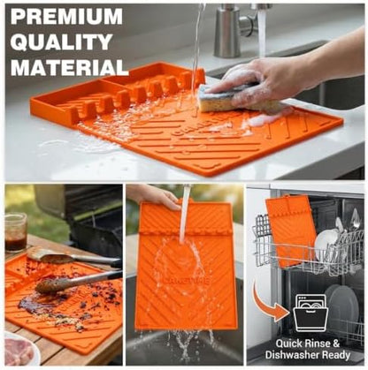 CAKETIME Silicone Grill Mats for Blackstone Griddle Accessories Baking