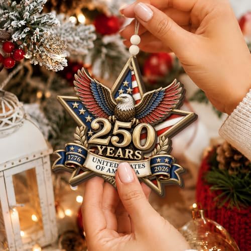 250 Years United States of America Ornament 2026 - Patriotic Bald