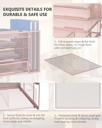 WALI Desk File Organizer, 4 Tier Desktop Paper Letter Tray Organizer