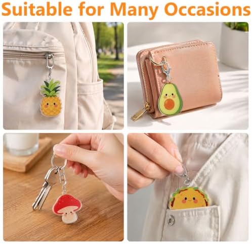 24 Sets Food Keychains Bulk Fruit Keychain Group Gifts Employee