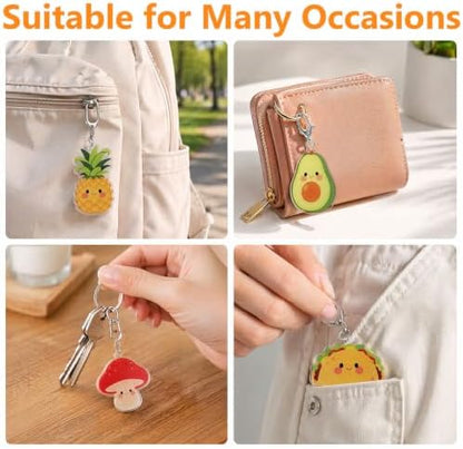 24 Sets Food Keychains Bulk Fruit Keychain Group Gifts Employee