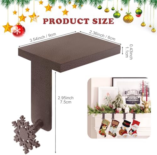 4 PCS Christmas Stocking Holders, Snowflake Stocking Holders for