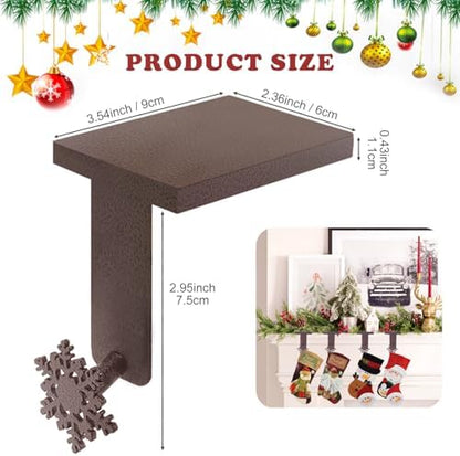 4 PCS Christmas Stocking Holders, Snowflake Stocking Holders for