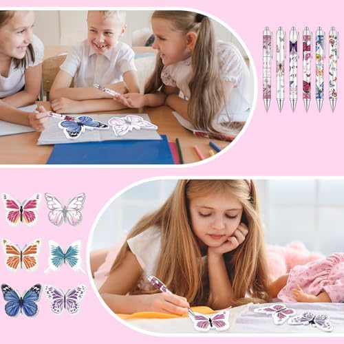 36 Sets 72Pcs Butterfly Sticky Notes with Pens Butterfly Lovers