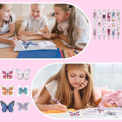 36 Sets 72Pcs Butterfly Sticky Notes with Pens Butterfly Lovers