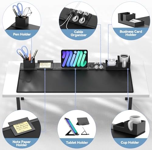 KDD Desk Pad Mat Set, 6 in 1 Mouse Mat with Magnetic Desktop Storage