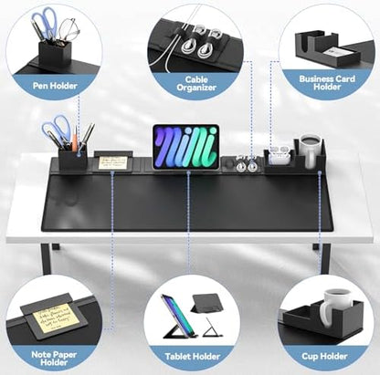 KDD Desk Pad Mat Set, 6 in 1 Mouse Mat with Magnetic Desktop Storage