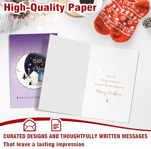 Both of You Merry Christmas Card, Moon Christmas Card for Couple