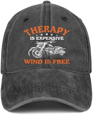 Motorcycle Gifts for Men - Therapy is Expensive Wind is Free Hat