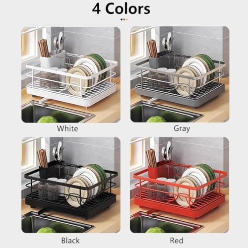 Dish Drying Rack for Kitchen Counter, Carbon Steel Sink Organizer with