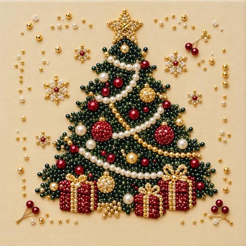CALLUMR DIY Christmas Pearl Diamond Painting Art Kit with Frame