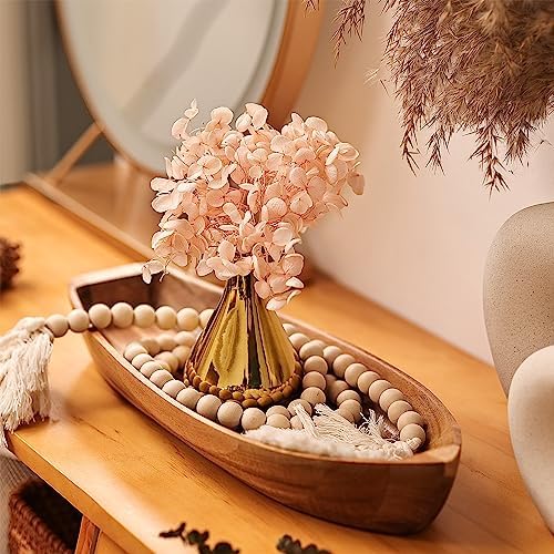 Lucky Boat Serving Tray, Acacia Solid Wood Interesting Shape Plate for
