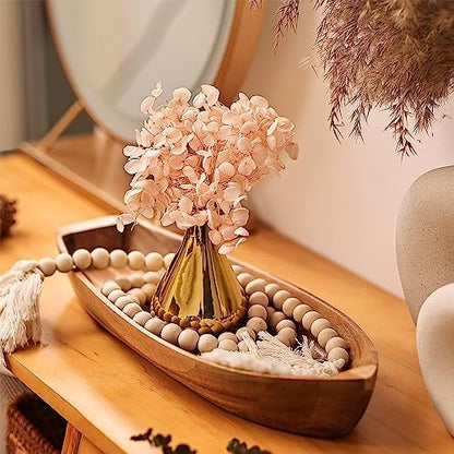 Lucky Boat Serving Tray, Acacia Solid Wood Interesting Shape Plate for