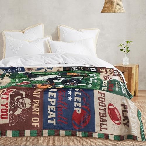 Large Football Throw Blanket for Adult Men Boys, Football Lovers